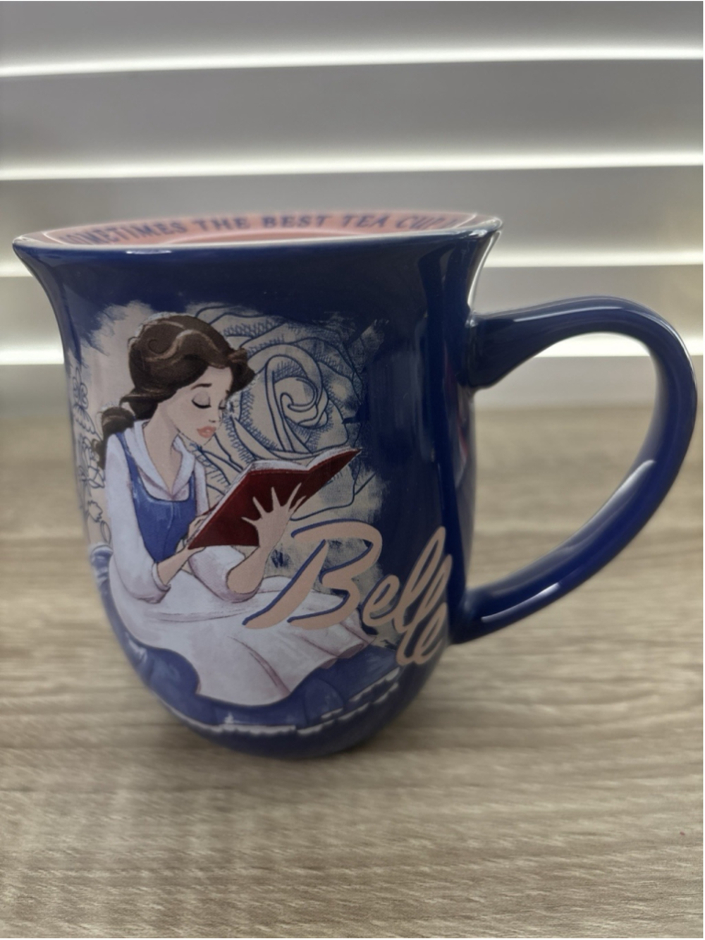 Disney Store Belle Tea Coffee Cup Mug Sometimes The Best Tea Cup Is Chipped Blue